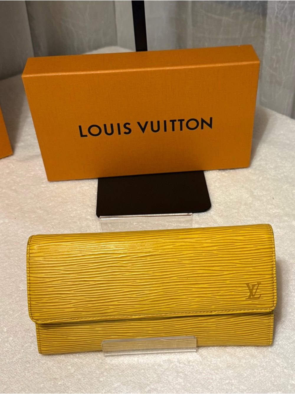 Louis Vuitton Yellow Epi Texture Leather Trifold Long Wallet